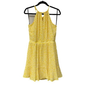 Gibson: Women’s Yellow Keyhole Halter Neck Dress, Size M